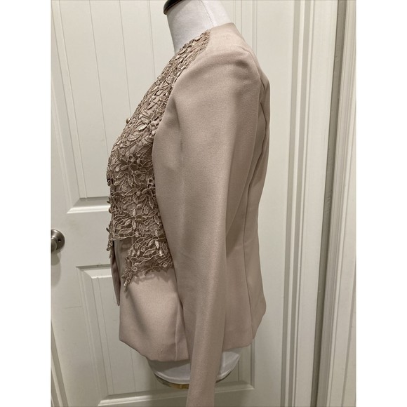 Special Occasion Skirt Suit Serbia Beige SZ 10P Lace Poly Crepe Poly - Picture 3 of 12